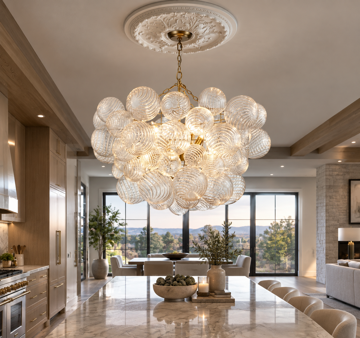 Glass Globe Chandelier