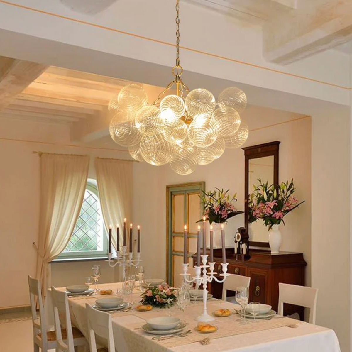 Glass Globe Chandelier