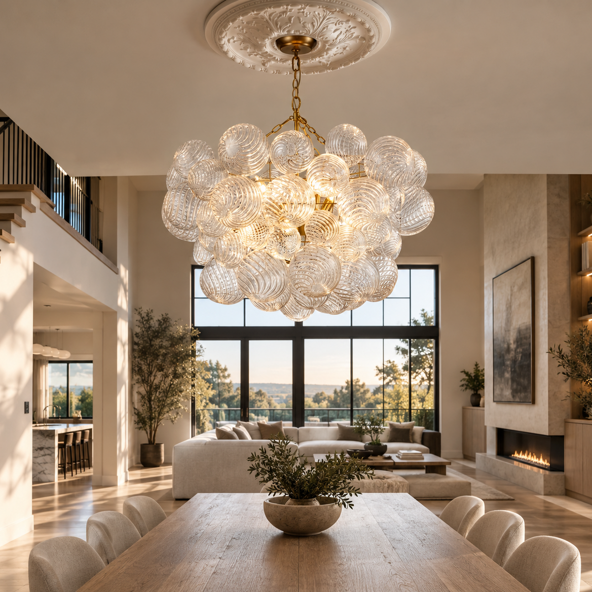 Glass Globe Chandelier